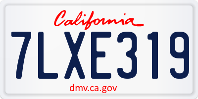 CA license plate 7LXE319