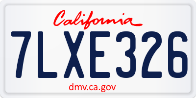 CA license plate 7LXE326