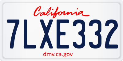 CA license plate 7LXE332