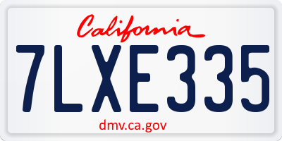 CA license plate 7LXE335