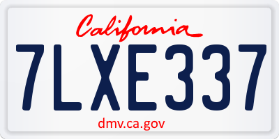 CA license plate 7LXE337