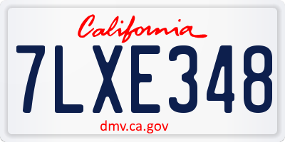 CA license plate 7LXE348