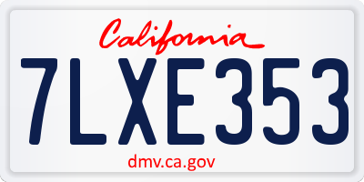 CA license plate 7LXE353