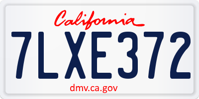 CA license plate 7LXE372