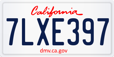 CA license plate 7LXE397