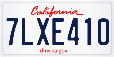 CA license plate 7LXE410