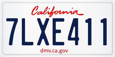 CA license plate 7LXE411