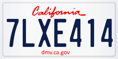 CA license plate 7LXE414