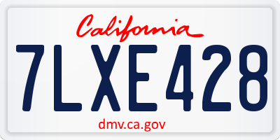 CA license plate 7LXE428