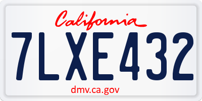 CA license plate 7LXE432