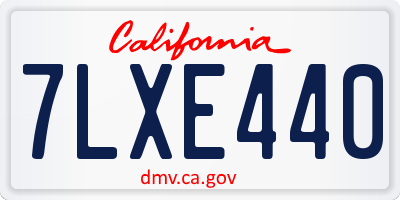CA license plate 7LXE440