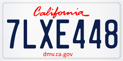 CA license plate 7LXE448