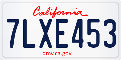 CA license plate 7LXE453