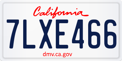 CA license plate 7LXE466