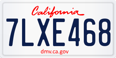 CA license plate 7LXE468