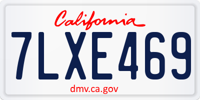 CA license plate 7LXE469