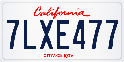 CA license plate 7LXE477