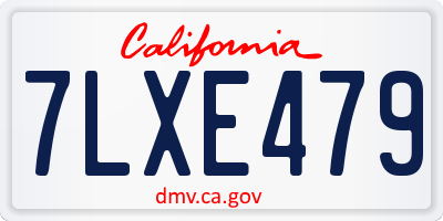 CA license plate 7LXE479