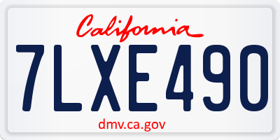 CA license plate 7LXE490