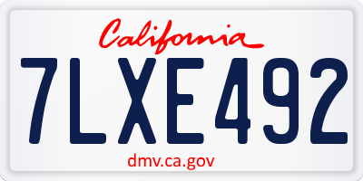 CA license plate 7LXE492