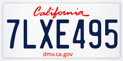 CA license plate 7LXE495
