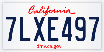 CA license plate 7LXE497