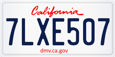 CA license plate 7LXE507