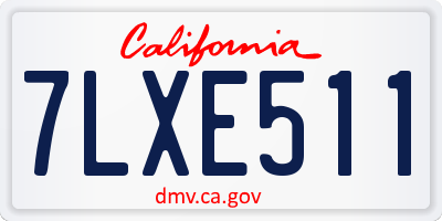 CA license plate 7LXE511