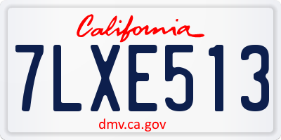 CA license plate 7LXE513