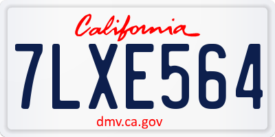 CA license plate 7LXE564