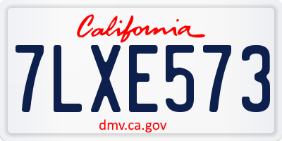 CA license plate 7LXE573