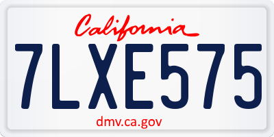 CA license plate 7LXE575