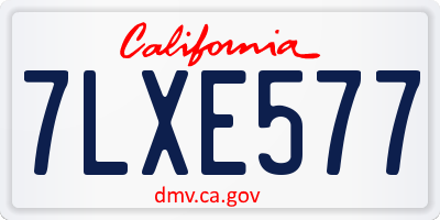 CA license plate 7LXE577