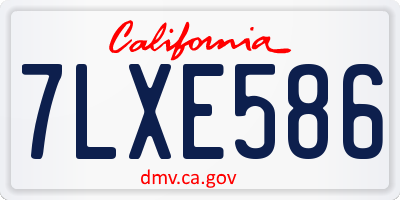 CA license plate 7LXE586