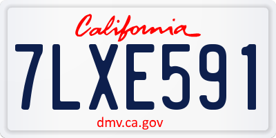 CA license plate 7LXE591