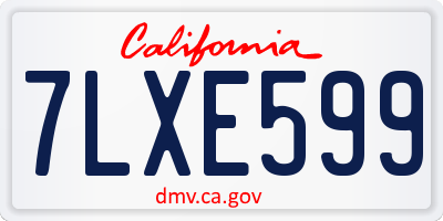CA license plate 7LXE599
