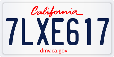 CA license plate 7LXE617