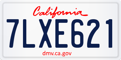 CA license plate 7LXE621