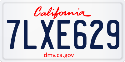 CA license plate 7LXE629