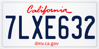 CA license plate 7LXE632