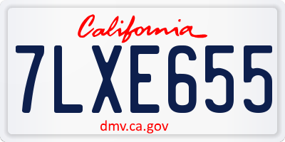 CA license plate 7LXE655