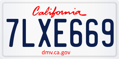 CA license plate 7LXE669