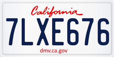 CA license plate 7LXE676