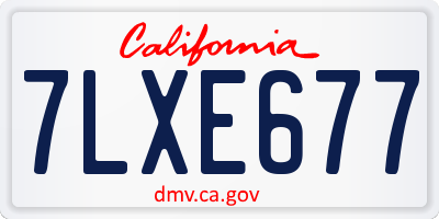 CA license plate 7LXE677