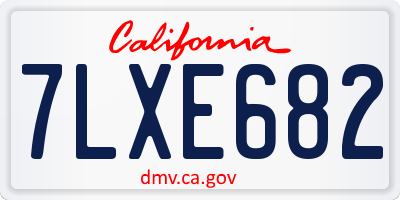 CA license plate 7LXE682