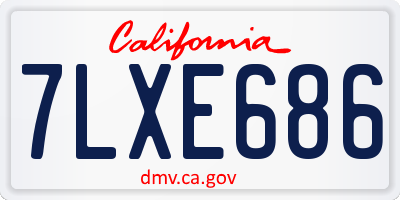 CA license plate 7LXE686