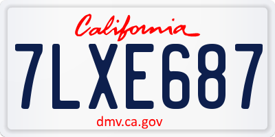CA license plate 7LXE687