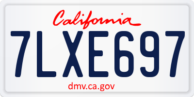 CA license plate 7LXE697