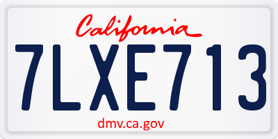 CA license plate 7LXE713