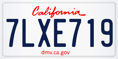 CA license plate 7LXE719
